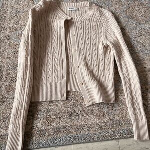 Hollister Beige Cable Knit Cardigan